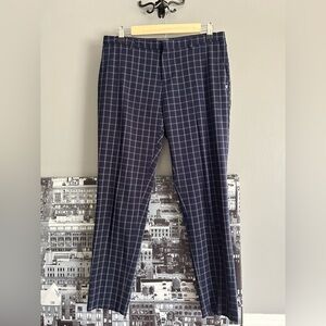 Scotch & Soda Navy Grid Print Pants